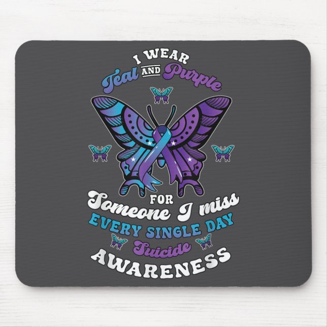 Suicide Prevention Wear Teal Purple Someone I Miss Mousepad (Vorne)