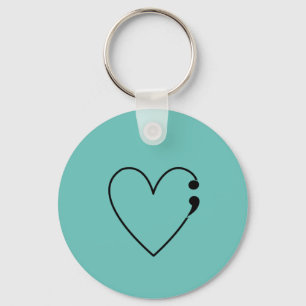 Suicide Semicolon Herzkette Schlüsselanhänger