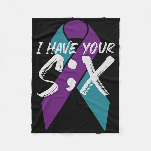 Suicide Semicolon Six Geschenk Fleecedecke (Vorderseite)