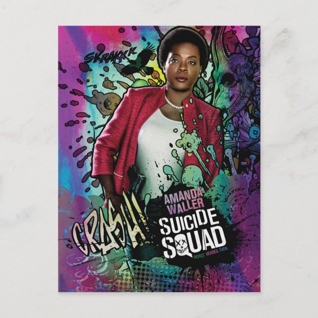Suicide Squad | Amanda Waller Character Graffiti Postkarte (Vorderseite)