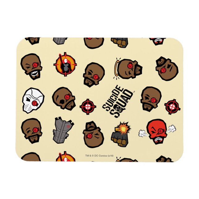 Suicide Squad | Deadshot Emoji Pattern Magnet (Horizontal)