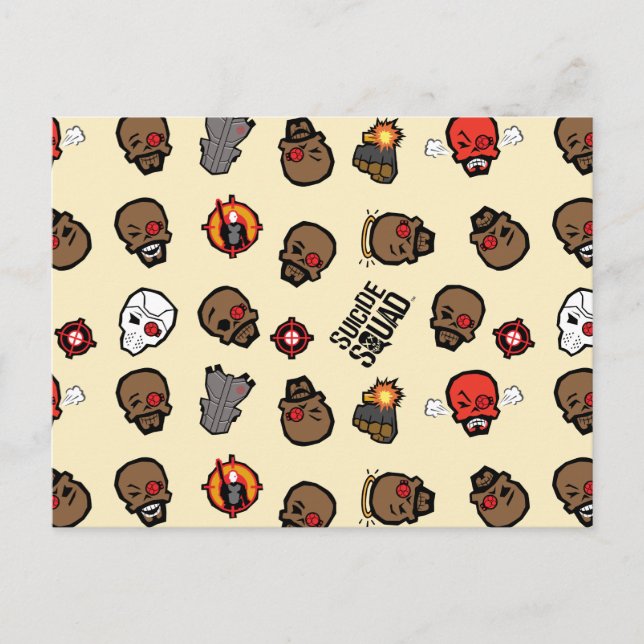 Suicide Squad | Deadshot Emoji Pattern Postkarte (Vorderseite)