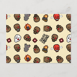 Suicide Squad   Deadshot Emoji Pattern Postkarte