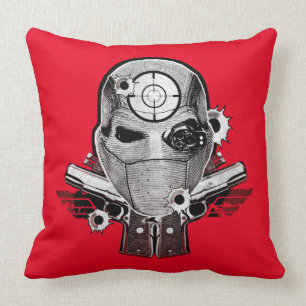 Suicide Squad   Deadshot Mask & Guns Tattoo Art Kissen