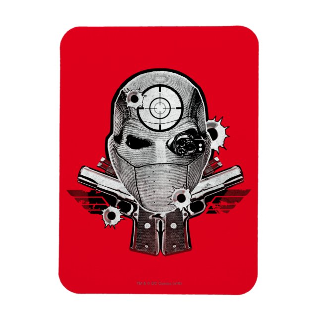 Suicide Squad | Deadshot Mask & Guns Tattoo Art Magnet (Vertikal)