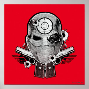 Suicide Squad   Deadshot Mask & Guns Tattoo Art Poster