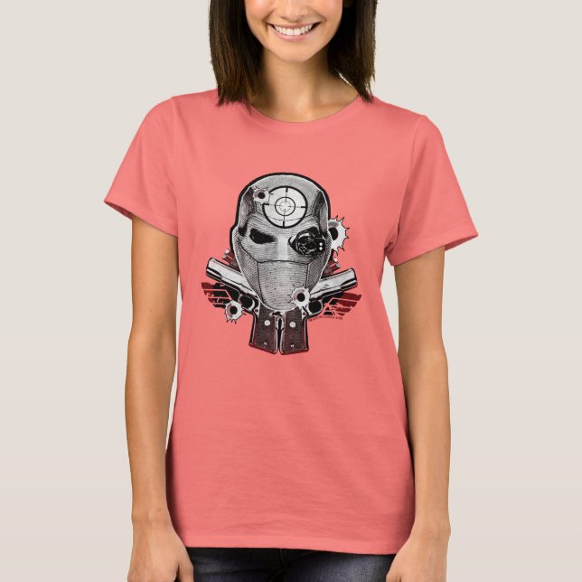 Suicide Squad | Deadshot Mask & Guns Tattoo Art T-Shirt (Vorderseite)