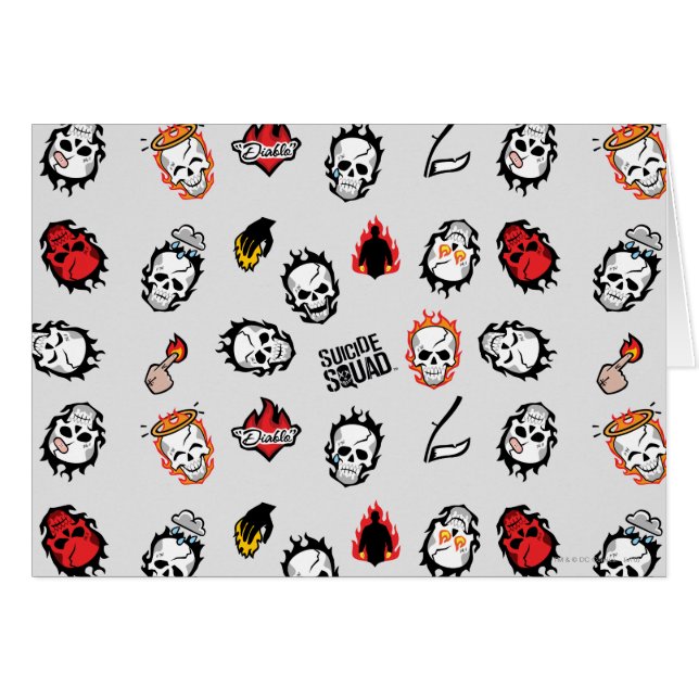 Suicide Squad | Diablo Emoji Pattern (Vorderseite (Horizontal))