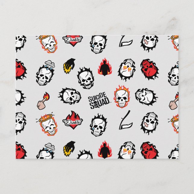 Suicide Squad | Diablo Emoji Pattern Postkarte (Vorderseite)