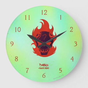 Suicide Squad Diablo Head Icon Große Wanduhr