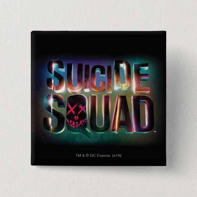 Suicide Squad | Farbiges Leuchtlogo Button (Vorderseite)
