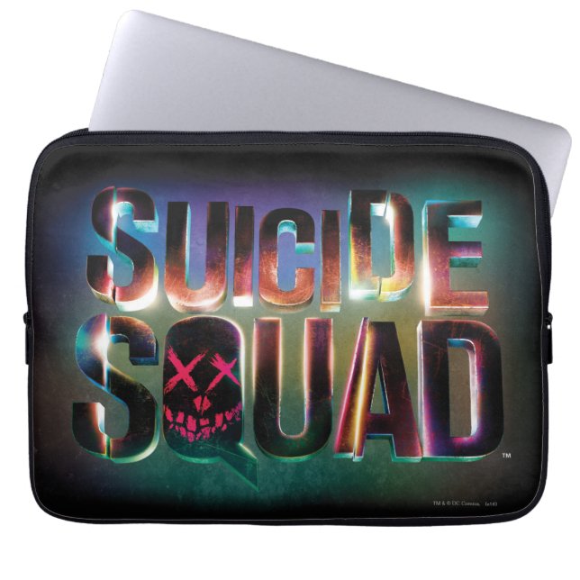 Suicide Squad | Farbiges Leuchtlogo Laptopschutzhülle (Vorderseite)