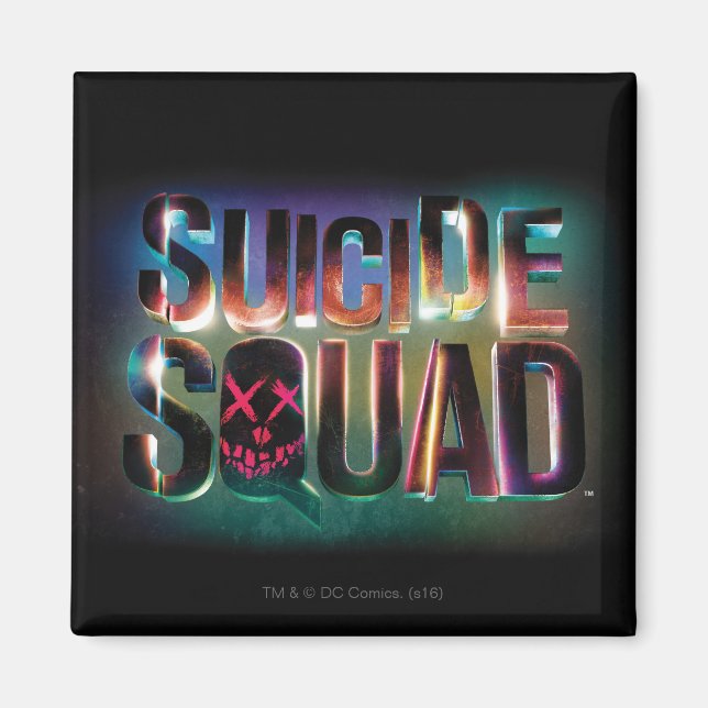 Suicide Squad | Farbiges Leuchtlogo Magnet (Vorne)