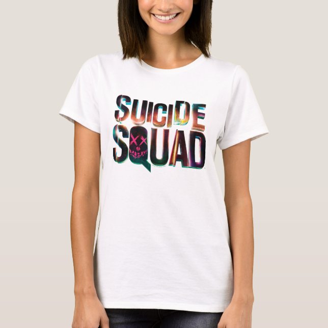 Suicide Squad | Farbiges Leuchtlogo T-Shirt (Vorderseite)