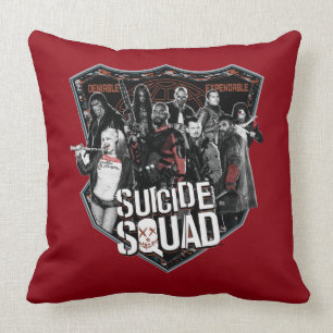 Suicide Squad Group Abzeichen Foto Kissen