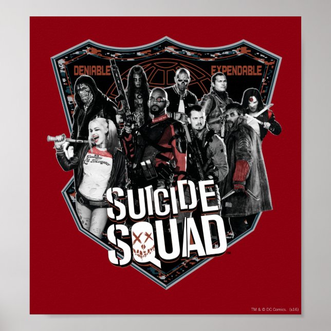Suicide Squad Group Badge Foto Poster (Vorne)