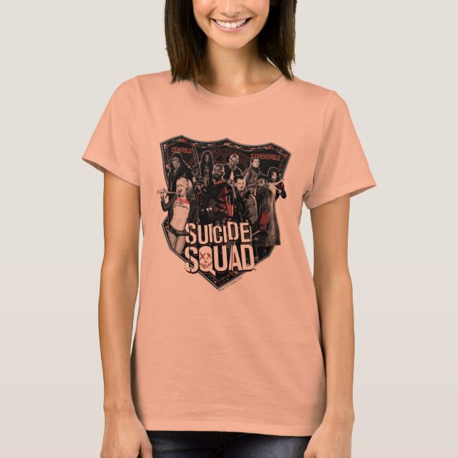 Suicide Squad Group Badge Foto T-Shirt (Vorderseite)