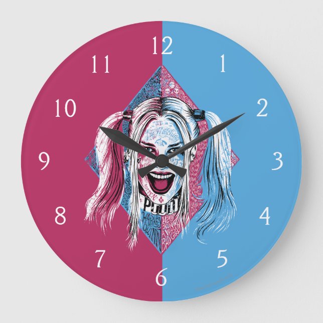 Suicide Squad | Harley Laugh Große Wanduhr (Vorderseite)