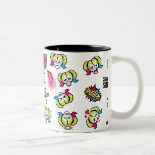 Suicide Squad   Harley Quinn Emoji Pattern Zweifarbige Tasse