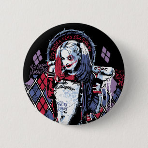 Suicide Squad Harley Quinn Inked Graffiti Button