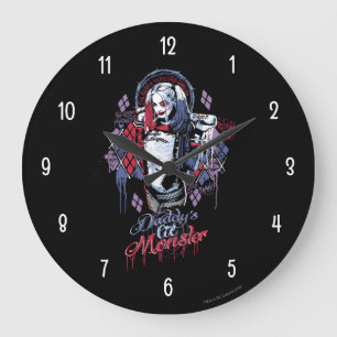 Suicide Squad Harley Quinn Inked Graffiti Große Wanduhr