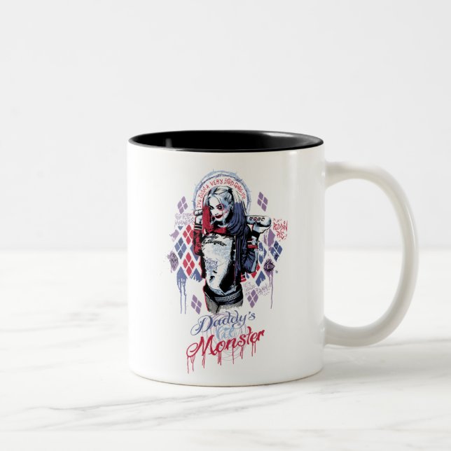 Suicide Squad | Harley Quinn Inked Graffiti Zweifarbige Tasse (Rechts)