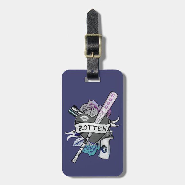 Suicide Squad | Harley Quinn "Rotten" Tattoo Art Gepäckanhänger (Vorderseite vertikal)