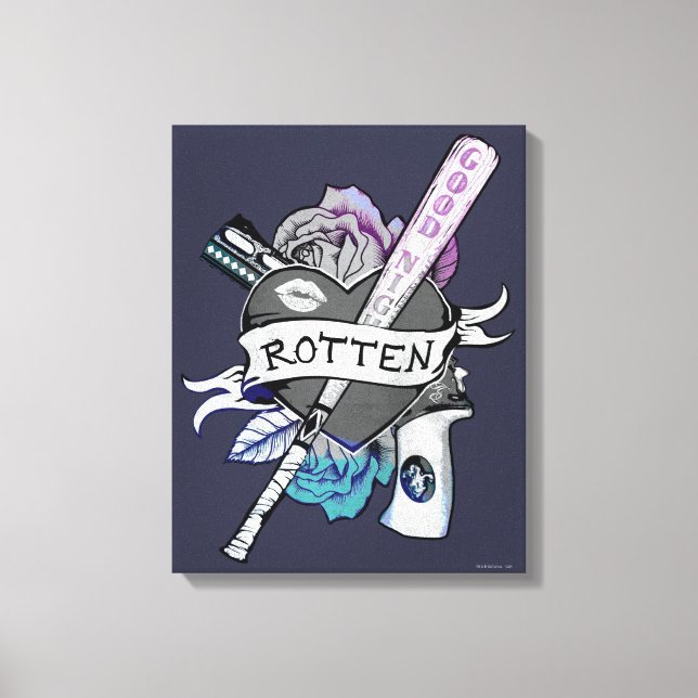 Suicide Squad | Harley Quinn "Rotten" Tattoo Art Leinwanddruck (Vorderseite)