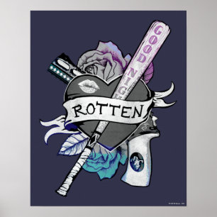 Suicide Squad   Harley Quinn "Rotten" Tattoo Art Poster