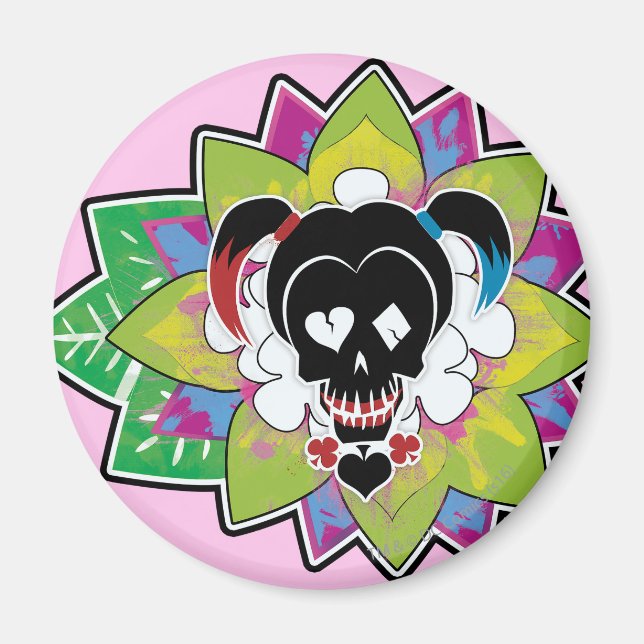 Suicide Squad | Harley Quinn Skull Tattoo Art Magnet (Vorne)