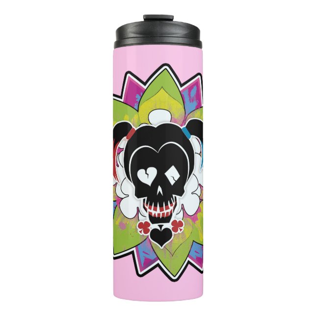 Suicide Squad | Harley Quinn Skull Tattoo Art Thermosbecher (Vorderseite)