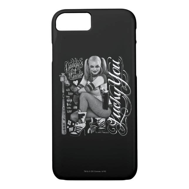 Suicide Squad | Harley Quinn Typografy Foto Case-Mate iPhone Hülle (Rückseite)