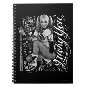 Suicide Squad Harley Quinn Typografy Foto Notizblock
