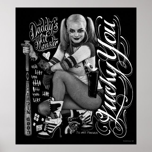 Suicide Squad | Harley Quinn Typografy Foto Poster (Vorne)