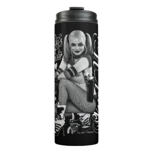 Suicide Squad Harley Quinn Typografy Foto Thermosbecher