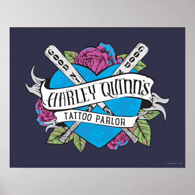 Suicide Squad | Harley Quinns Tattoo Parlor Herz Poster (Vorne)