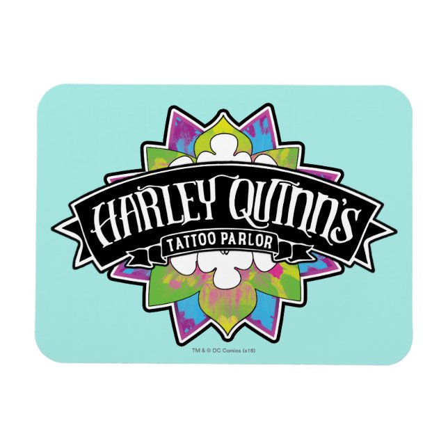 Suicide Squad | Harley Quinns Tattoo Parlor Lotus Magnet (Horizontal)