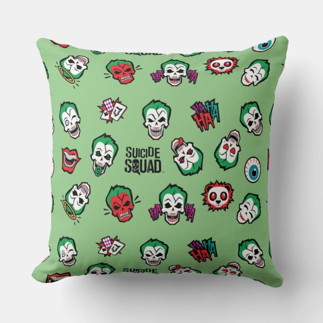 Suicide Squad | Joker Emoji Pattern Kissen (Vorderseite)