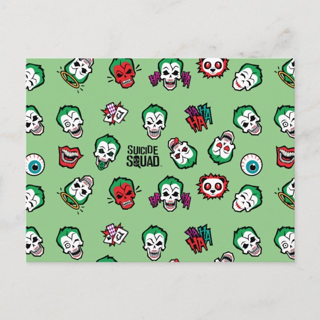 Suicide Squad | Joker Emoji Pattern Postkarte (Vorderseite)