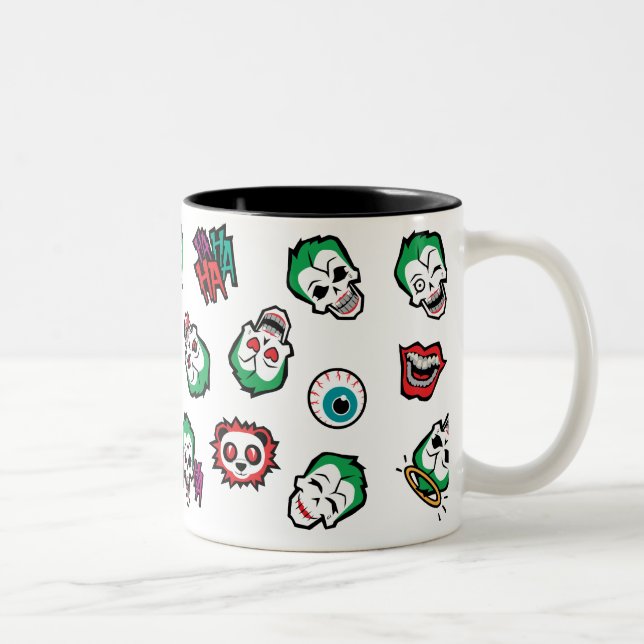 Suicide Squad | Joker Emoji Pattern Zweifarbige Tasse (Rechts)