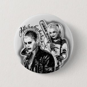 Suicide Squad Joker & Harley Airbrush Tattoo Button