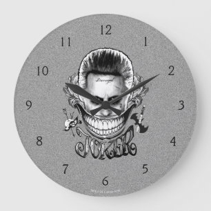 Suicide Squad   Joker Lächeln Große Wanduhr