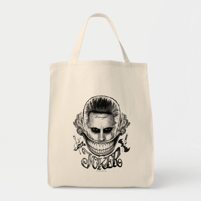 Suicide Squad | Joker Lächeln Tragetasche (Vorne)