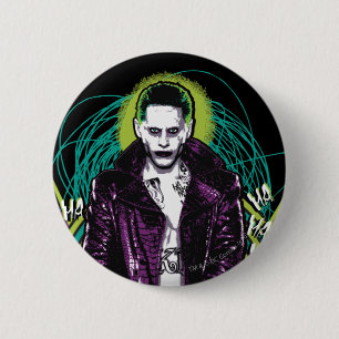 Suicide Squad Joker Retro Rock Graphic Button