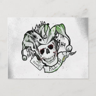 Suicide Squad   Joker Skull "All in" Tattoo Art Postkarte