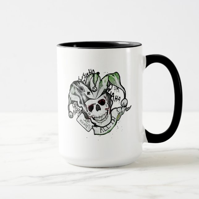 Suicide Squad | Joker Skull "All in" Tattoo Art Tasse (Rechts)