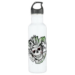Suicide Squad   Joker Skull "All in" Tattoo Art Trinkflasche