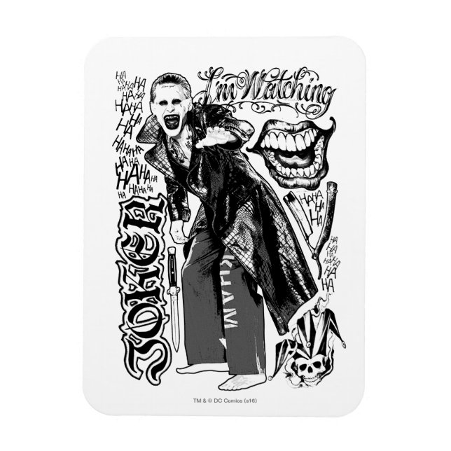 Suicide Squad Joker Typography Foto Magnet (Vertikal)