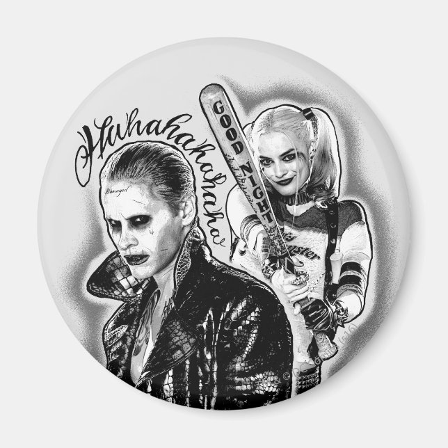 Suicide Squad | Joker und Harley Airbrush Tattoo Magnet (Vorne)
