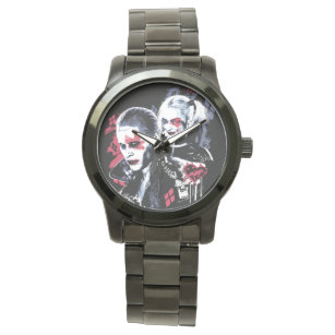 Suicide Squad   Joker und Harley Painted Graffiti Armbanduhr